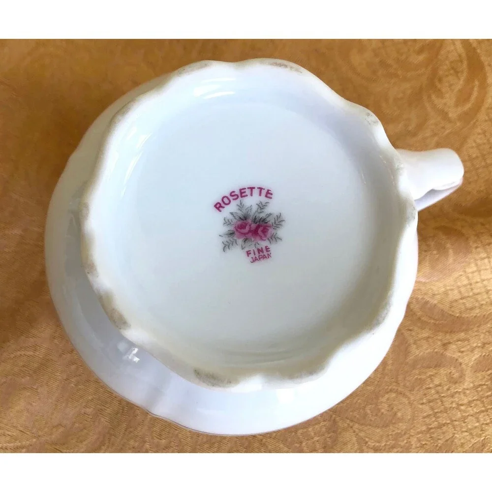 Vintage Mismatched China Hostess Set, Pink Roses, Sango and Fine China of Japan